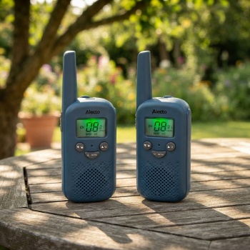 Starkes Walkie Talkie Set 2 Stück, Funkgerät für Outdoor, Wandern & Sport, 6 km Reichweite, USB-C Akku, lange Standby-Zeit, VOX & Display