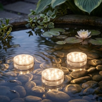 3er-Set LED-Teichleuchte mit Fernbedienung: Stimmungsvolles Unterwasser-Licht mit Farbwechsel für Garten, Pool und Brunnen
