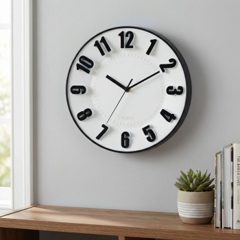 Kompakte moderne Wanduhr 28 cm - Stylische Analoguhr für Wohnzimmer, Küche, Flur & Büro - Hochwertige Design Deko Uhr