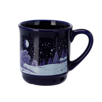 Preview: Edler Steinzeug Glühwein-Becher 200ml – Elegante Tasse mit 0,2l Fülllinie - Perfekt für Glühwein, Kaffee, Tee & Kakao, 8x8.5cm