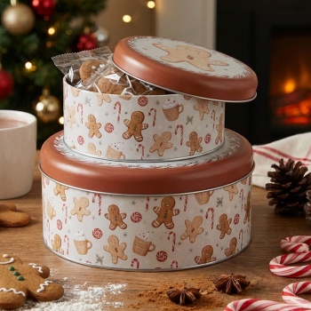 Edles Vorratsdosen-2er-Set: Lebkuchen-Dosen aus Blech für Gebäck, Kekse & Plätzchen – Schöne Deko & Aufbewahrung für die Küche