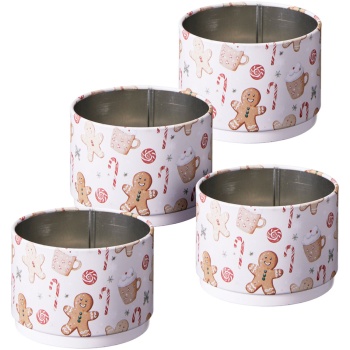 Preview: Süsse Lebkuchen-Dose aus Metall: Praktische 4-Ebenen Aufbewahrungsdose für Kekse, Deko & mehr – Stilvoller Organizer & perfektes Geschenk