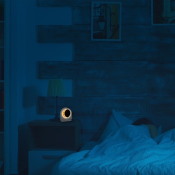 Preview: Moderner Digitaler Lichtwecker mit Mondlampe, Meteorsimulation & 10 Naturgeräuschen - Für sanftes Einschlafen, 2 Alarme, 16x6,9x18,4 cm