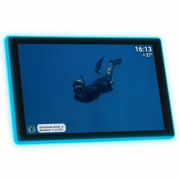 Preview: Digitaler 10,1 Zoll WLAN Fotorahmen mit Frameo App - IPS Touchscreen, 16GB - Ambilight 190 LEDs - Full-HD Video - Ideales Geschenk