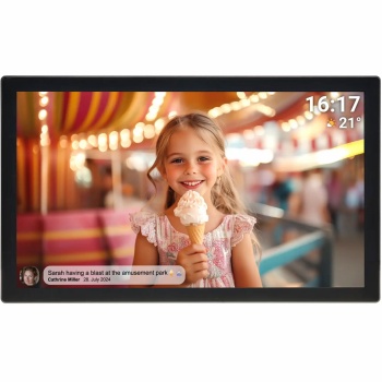 Eleganter Bilderrahmen 31,5 Zoll Full-HD Touchscreen, 32GB Speicher und Frameo App für einfaches Teilen Ihrer Fotos & Videos 