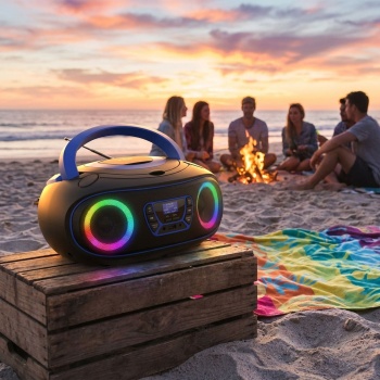 Preview: Boombox mit DAB+/FM-Radio, Bluetooth-Funktion, USB, CD-Player & AUX-Eingang, blau  – Ihr perfekter Begleiter für Musikgenuss