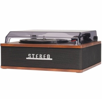 Preview: Retro Plattenspieler mit Bluetooth & integrierten Lautsprechern – Edles Vinyl Design, 3 Geschwindigkeiten, Line-Out – Vintage Musikanlage