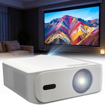 4K Heimkino Beamer mit 400 ANSI Lumen & Native WQHD, 8000:1 Kontrast, bis 180 Zoll Projektion, inkl. HDMI & HDMI-auf-USB-C-Kabel