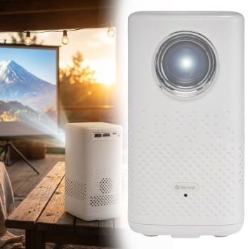 Tragbarer 4K Akku Beamer für mobiles Heimkino bis 180 Zoll, WQHD Projektor mit Bluetooth & HDMI für Camping, Outdoor & Business-Events