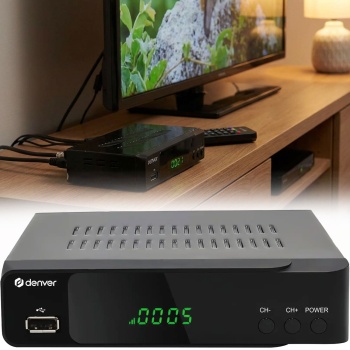 HD DVB-S2 Sat Receiver, Full HD 1080p Set-Top-Box, HDMI, Scart, USB Mediaplayer, Ethernet LAN, Coaxial, Satelliten-Receiver mit Fernbedienung