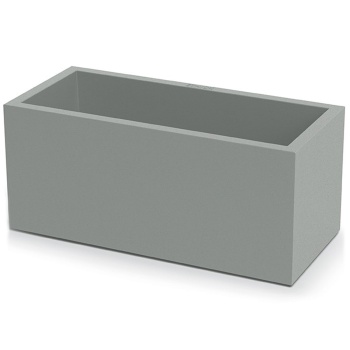 Preview: Blumentopf Rechteckig 58cm in Beton-Grau, Pflanzkasten 21L aus Kunststoff für Innen & Aussen, Frostsicher & UV-Beständig, Leichtgewicht