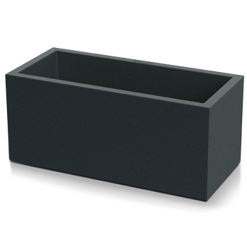 Preview: Blumentopf Rechteckig 58cm in Anthrazit, Pflanzkasten 21L aus Kunststoff für Innen & Aussen, Frostsicher & UV-Beständig, Leichtgewicht