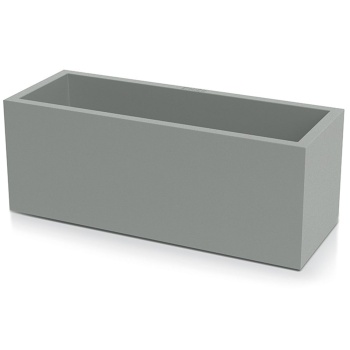 Preview: Blumentopf Rechteckig 58cm in Beton-Grau, Pflanzkasten 35L aus Kunststoff für Innen & Aussen, Frostsicher & UV-Beständig, Leichtgewicht