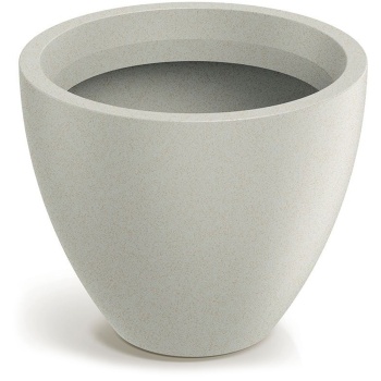 Preview: Moderner Pflanzkübel Rund Ø38cm in Sand, Blumentopf 23L aus Kunststoff für Innen & Aussen, Frostsicher & UV-Beständig, Leichtgewicht