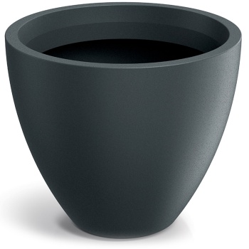 Preview: Blumentopf Rund 58cm, Graphit – Grosses Pflanzgefäss für Aussen und Innen – Moderne Optik & Edles Design für Garten und Terrasse