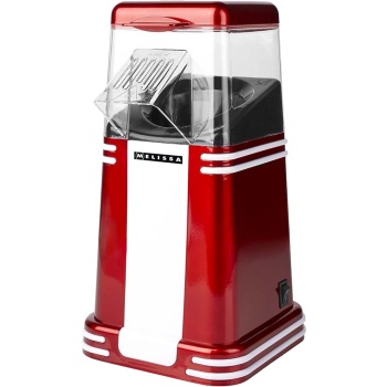 Preview: Vintage Popcorn Maker, rot-weiss, Heissluft – Retro Design, für schnelles, fettarmes Popcorn zu Hause