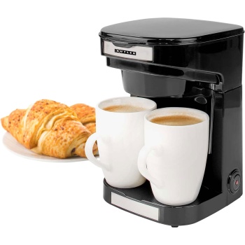Kompakte Filter-Kaffeemaschine mit Abschalt-Automatik, inkl. 2 Tassen – ideal für Zuhause & Büro, aromatischer Kaffeegenuss, 450 W, platzsparend