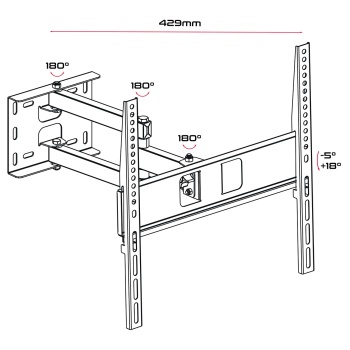 Preview: TV Wandhalterung schwenkbar neigbar für 32-55 Zoll Fernseher, bis 35kg, VESA 400x400, Wandabstand 105-429 mm, Monitor Halterung