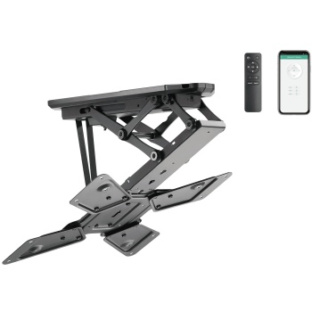 Motorisierte TV Deckenhalterung für 23-55 Zoll Flachbildschirme bis 30kg, Elektrisch Neigbar 75 Grad, App & Fernbedienung, bis VESA 400x400