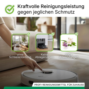Preview: 2er-Set Effektives Bodenreiniger Konzentrat für Wischroboter-Reinigungsstationen, Frühlingsduft, vegan, 1 L, biologisch abbaubar, schnell trocknend