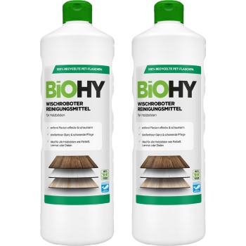 2er-Set Holz-Bodenreiniger-Konzentrat für Wischroboter, Zitronenduft, vegan, 1 L, biologisch abbaubar, schnell trocknend