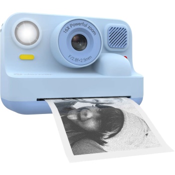 Preview: Kinder-Druckkamera mit Bluetooth, Blau: Sofortbildkamera mit Thermodruck für Smartphone-Fotos, Full-HD-Video & 48MP Selfie-Linse