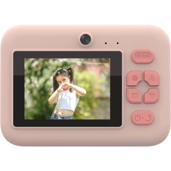 Preview: Kinder-Druckkamera mit Bluetooth, Rosa: Sofortbildkamera mit Thermodruck für Smartphone-Fotos, Full-HD-Video & 48MP Selfie-Linse