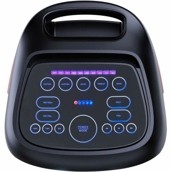 Preview: Leistungsstarker Bluetooth Partylautsprecher mit 100W RMS, TWS, LED Lichtshow, Mikrofon & Fernbedienung – IPX4 Wetterfeste Soundanlage für Outdoor