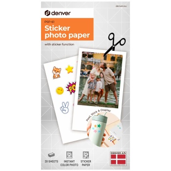 Selbstklebendes Fotopapier für CH12512 Bluetooth Farbdrucker - 20 Stück hochwertige Sticker für brillante Fotos und Aufkleber