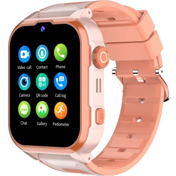 Preview: Robuste Kinder Smartwatch Rosa mit 4G Videoanruf und präzisem GPS Tracker - Wasserdichte Uhr mit SOS-Funktion & Kamera für maximale Sicherheit