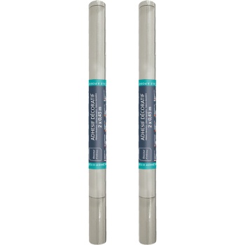 Preview: 2er-Set Stilvolle Klebefolie in Backsteinoptik, weiss – Hochwertige Dekofolie, selbstklebend, 45cmx200cm