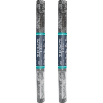 Preview: 2er-Set Stilvolle Klebefolie in Backsteinoptik, grau – Hochwertige Dekofolie, selbstklebend, 45cmx200cm