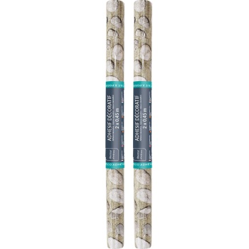 Preview: 2er-Set Moderne Klebefolie mit Kieselsteinmuster, grau – Hochwertige Dekofolie, selbstklebend, 45cmx200cm