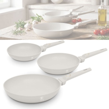 Bratpfannen-Set 3-teilig Ø 20/24/28cm - Induktion & alle Herde - TitaniumPro-Antihaft, Soft-Touch-Griffe - Sahara/Beige - PFOA/Blei/Cadmiumfrei