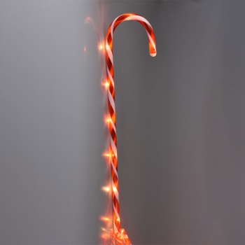 Preview: Stimmungsvolles 4er-Set LED Zuckerstangen Rot-Weiss - Schöne Weihnachtsbeleuchtung & Gartendeko mit Timer für Garten, Wege & den Balkon