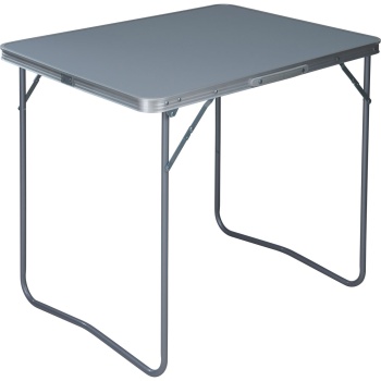 Preview: 2er-Set Klappbarer Campingtisch (80x60x69 cm) in Grau – Wetterfester Tisch mit robuster Aluminiumkante, stabilem Metallrahmen & praktischem Tragegriff bis 30 kg belastbar