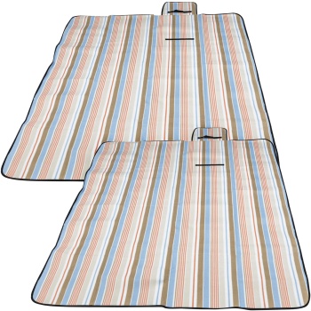 Preview: 2er-Set Faltbare Strand- und Picknickdecke, wasserabweisend,  170x130cm - Outdoor Decke mit Tragegurt, für Outdoor, Camping, Strand, Park, Festival & Picknick