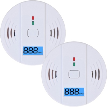 Preview: 2er-Set Kohlenmonoxid-Melder CO-Detektor mit LCD-Display, 85 dB Alarm, DIN EN5029 Zertifiziert, CO-Warner mit Speicherfunktion für Zuhause & Camping