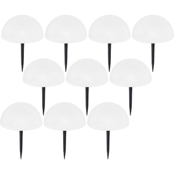 Preview: Stilvolle Solar-Leuchten im 10er-Set mit Farbwechsel und warmweissem LED-Licht - LED Solarlampen für Garten, Balkon, Terrasse & Party