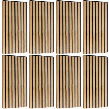 Preview: 8er-Set Wandpaneele 60x30 cm in edler Holzoptik – Akustik-Wandverkleidung aus MDF & PET – Nachhaltiges Design FSC-zertifiziert für eine moderne Raumgestaltung