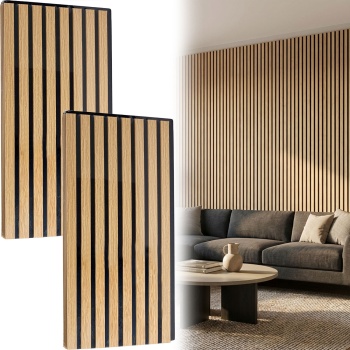 8er-Set Wandpaneele 60x30 cm in edler Holzoptik – Akustik-Wandverkleidung aus MDF & PET – Nachhaltiges Design FSC-zertifiziert für eine moderne Raumgestaltung
