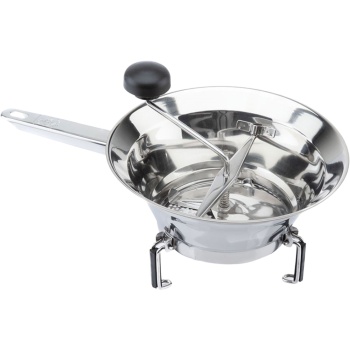 Preview: Profi-Passiermühle mit 3 Sieben aus Edelstahl für Gastronomie & Küche - Hochwertiges Passiergerät für Gemüse, Püree, Saucen