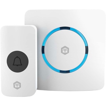 Preview: Smarte WLAN Funk Klingel Weiss – kabellose Türklingel für Smart Home, App-Steuerung, 60 Melodien, 100m Reichweite