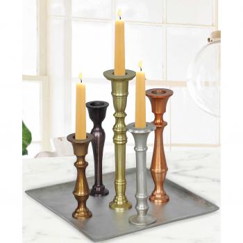 Moderner Design Kerzenständer aus Aluminium für 5 Kerzen, 22,5x22,5x23cm, 5 Metallfarben – Stilvoller Kerzenleuchter für Ambiente