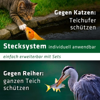Preview: Zuverlässiger Reiher- & Katzenschutz für Gartenteiche: 20er Set Teichgitter, sechseckig Teichschutzgitter schwimmend