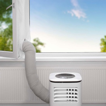 Preview: Fensterabdichtung für Mobile Klimageräte 400cm - Universal Fenster-Dichtung gegen Hitze & Insekten - Einfache Klettverschluss-Montage