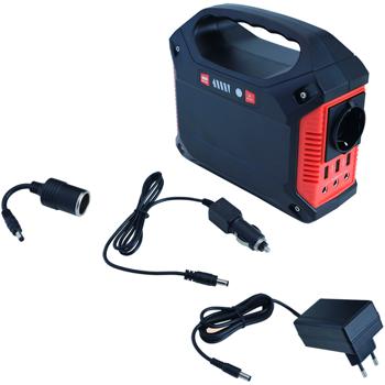 Preview: Tragbare Powerstation & Solar-Generator, 155 Wh, 180 Watt, Akku mit 230V & 12V, Leuchte, USB, Reise, Camping, Notstrom inkl. mobiles 60 Watt Solarpanel