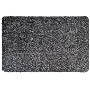 Preview: Schmutzfangmatte 70x46 cm Schwarz-Weiss - Fußmatte mit rutschfester TPR-Unterseite sowie strapazierfähiger Oberfläche für deinen Flur und Haustür