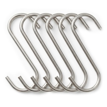 Metallhaken Set 9 cm – Praktisches 6er Pack Stabile Universalhaken für Küche, Bad, Werkstatt & Haushalt, Robuste Aufhängehaken Silberfarben