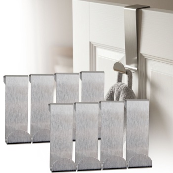 Türhaken Edelstahl 8er Pack - Türgarderobe ohne Bohren zum Einhängen, robuste Kleiderhaken für Türfalz bis 1,9 cm, für Bad, Schlafzimmer & Schränke